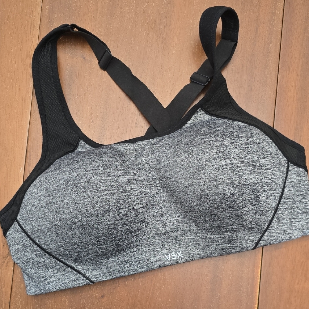 VSX Gray and Black Sports Bra